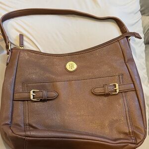 Tommy Hilfiger Brown Leather Shoulder Bag